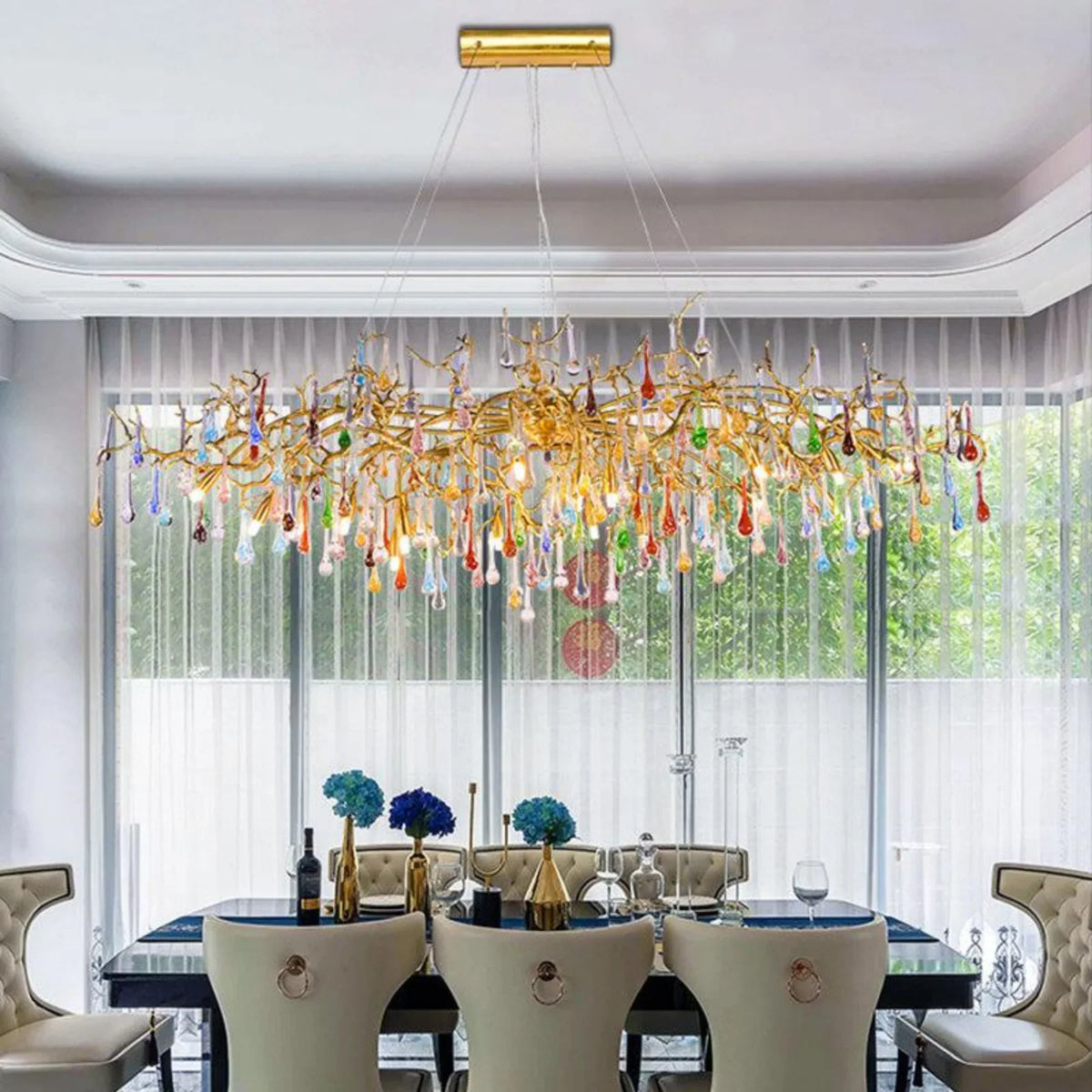 Ran Colorful Crystal Dining Branch Chandelier - view 2