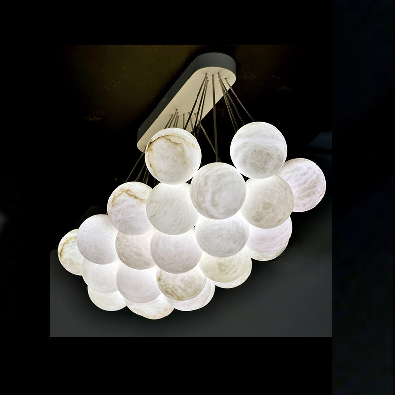 Rectangular Chandelier Alabaster Ball Chandelier - view 3