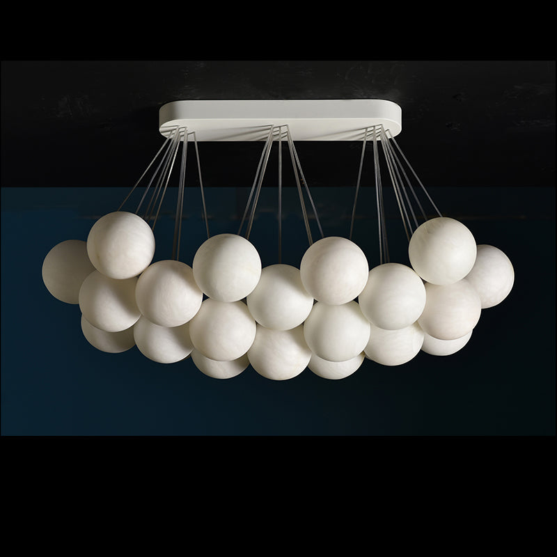 Rectangular Chandelier Alabaster Ball Chandelier - view 2