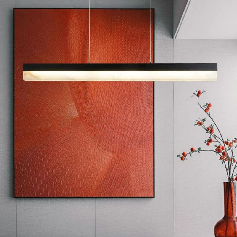 Alabaster Simple Linear Kitchen Island Chandelier