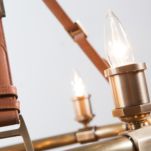 Redford Leather Round Chandelier - view 2