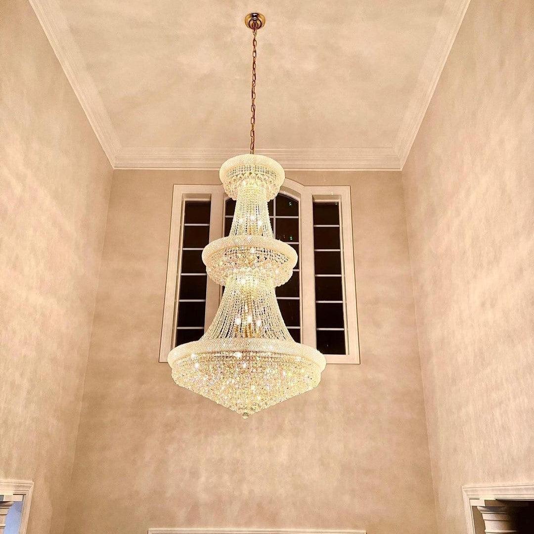 Luxury French Empire Chandelier for Villa Hall Ceiling Three-layers Crystal Light for Hotel Lobby - view 2