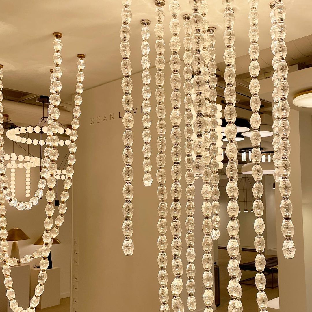 Creative Glass Pearl Necklace Pendnat Chandelier for Living/Dining Room/Staircase - view 5