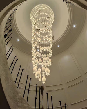 Elegant Flower Chandelier For Foyer/ Staircase - view 15