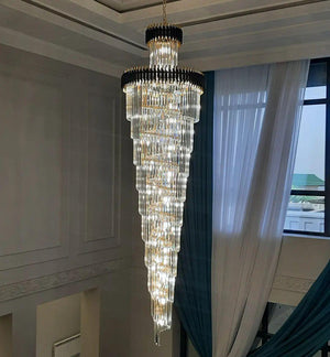Spiral Crystal Chandelier For Foyer/ Staircase - view 5