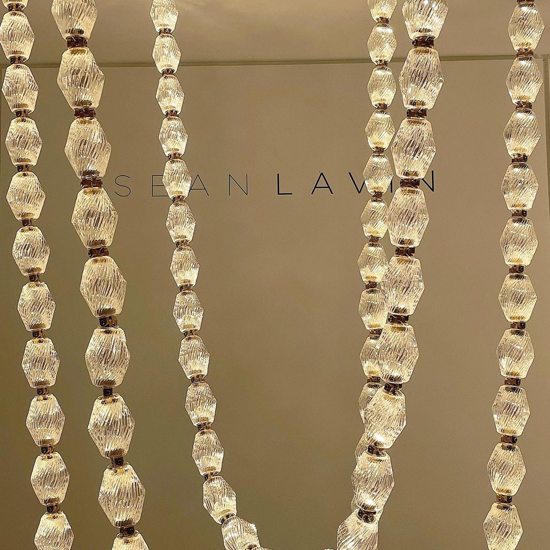 Creative Glass Pearl Necklace Pendnat Chandelier for Living/Dining Room/Staircase - view 6