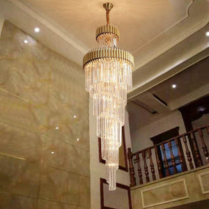 Spiral Crystal Chandelier For Foyer/ Staircase - view 26