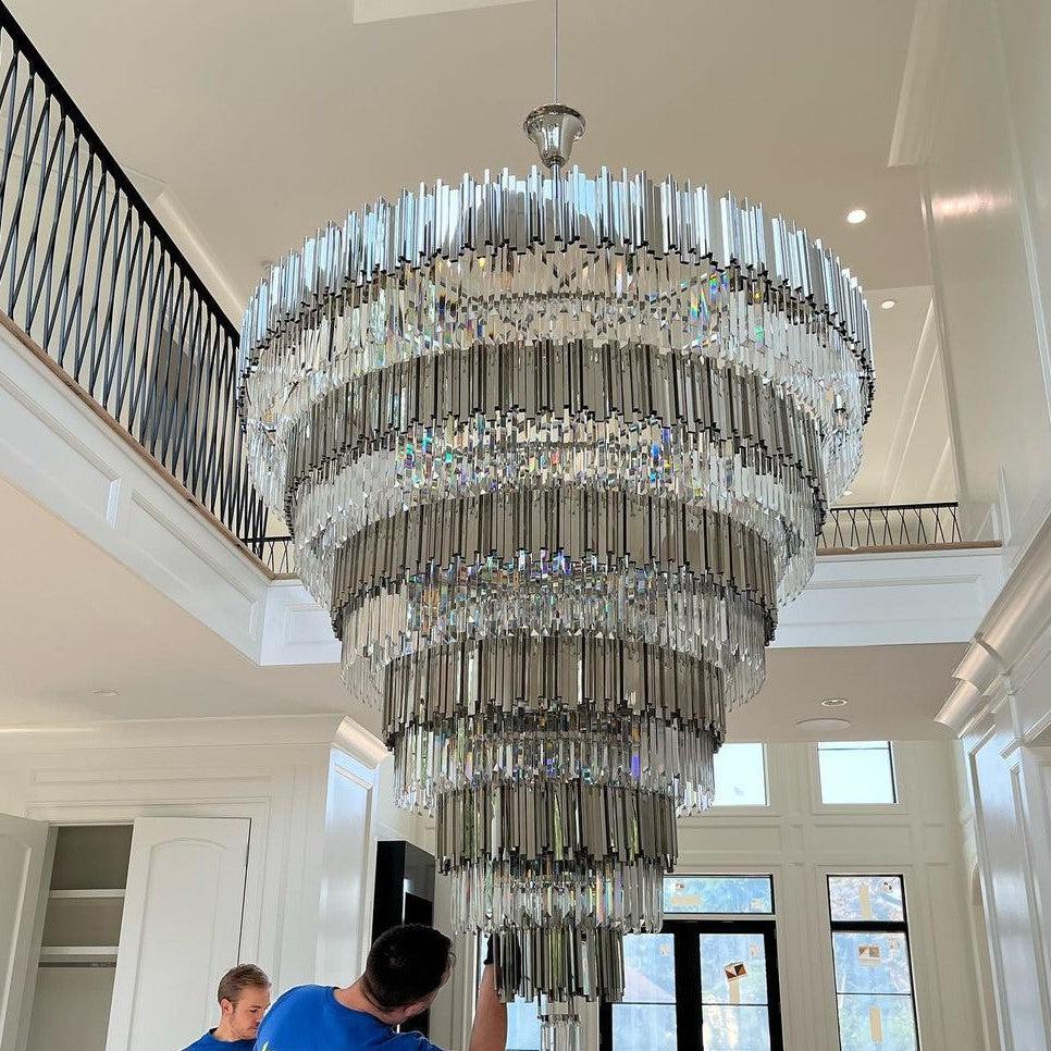 Extra Large Round Cone Tiered Crystal Chandelier for Foyer/Enterway/Living Room - view 2