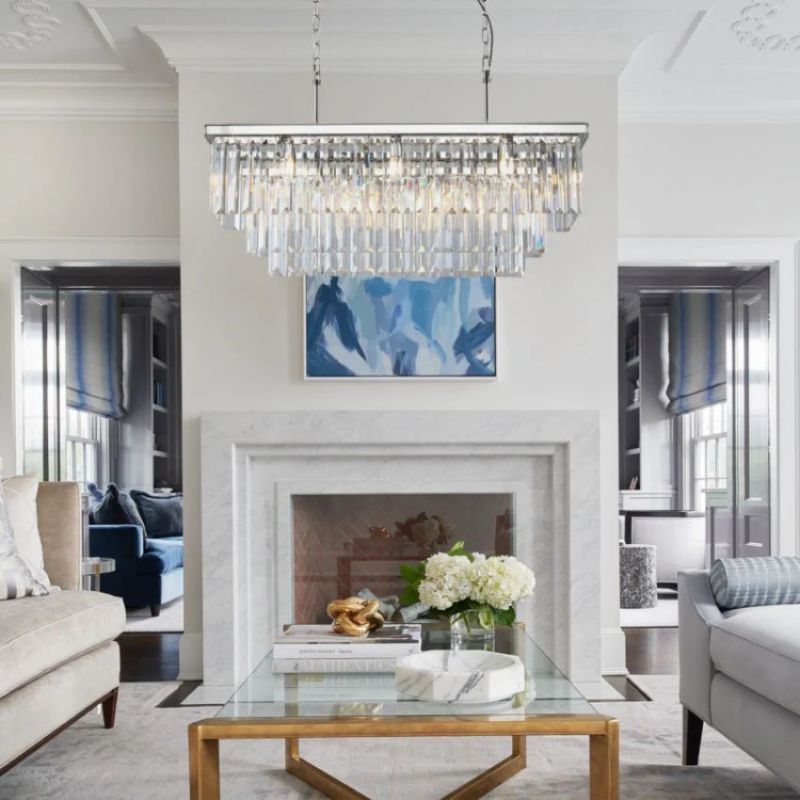 Rhea 3-Tier Rectangular Crystal Chandelier, three-tier - view 4