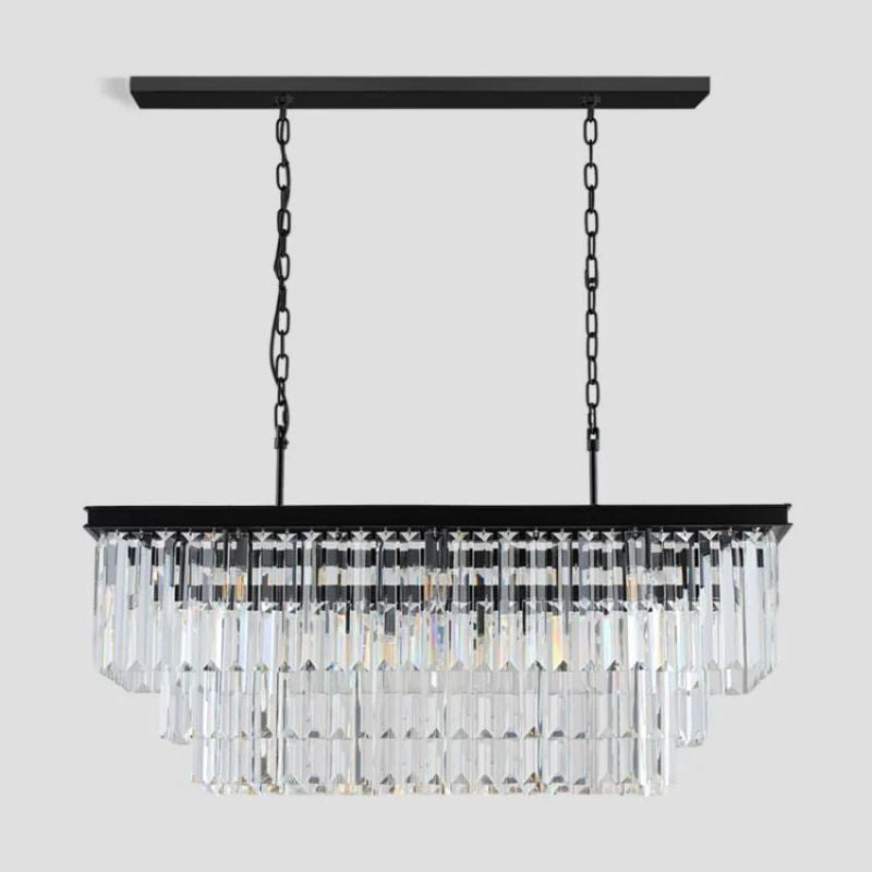 Rhea 3-Tier Rectangular Crystal Chandelier, three-tier - view 2