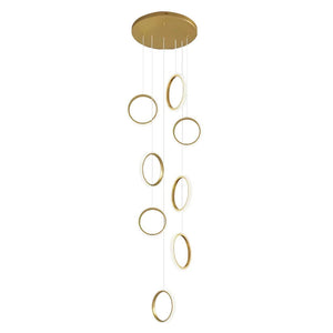 Ring Staircase Chandelier Light Gold LED Ceiling Light - view 7