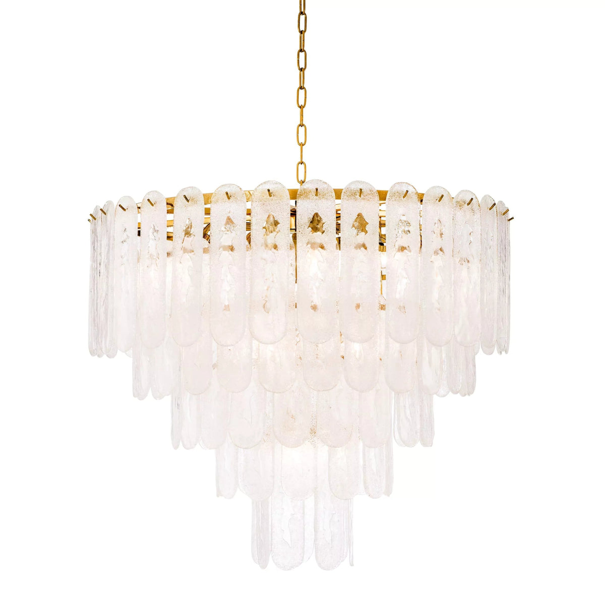 Riveria Modern Chandelier - (Gold Finish | Frosted Glass)