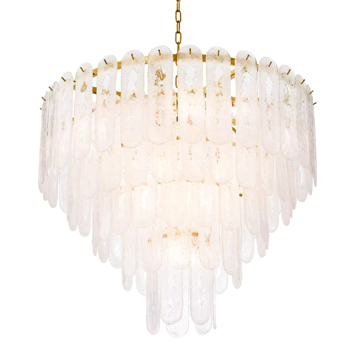 Riveria Modern Chandelier - (Gold Finish | Frosted Glass) - view 2