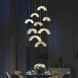 Rock Crystal Crescent Chandelier