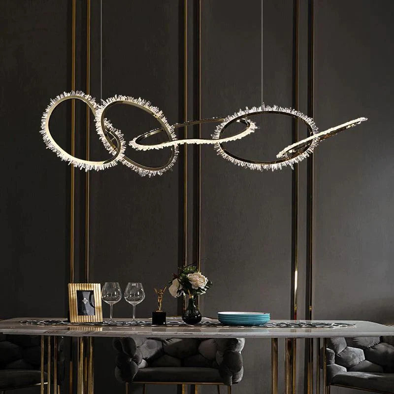Kevyn Modern Rock Crystal Irregular Living Room Chandelier, Staircase Chandelier - view 2