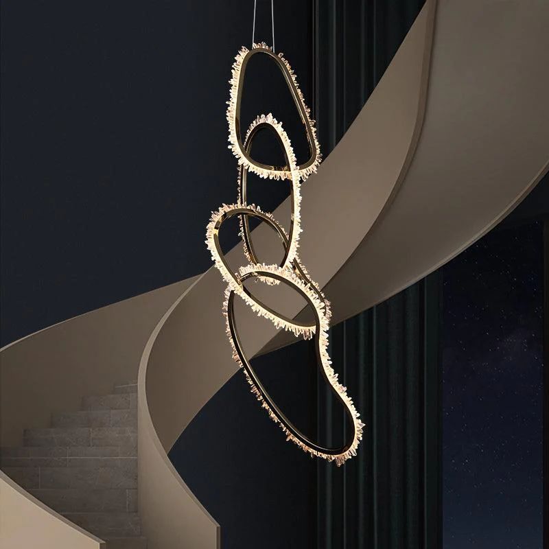 Rock Crystal Irregular Round Chandelier - view 5