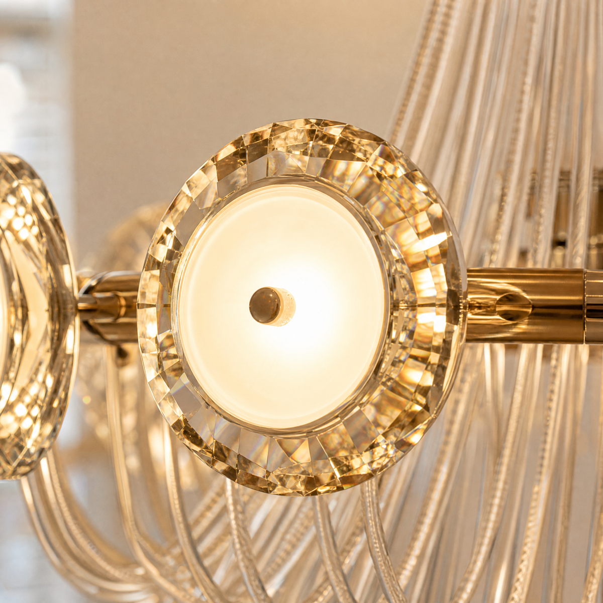 Rococo Dream Modern Sculptural Ring Chandelier, K9 crystal - view 4