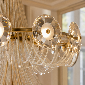 Rococo Dream Modern Sculptural Ring Chandelier, K9 crystal - view 5