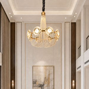 Rococo Dream Modern Sculptural Ring Chandelier, K9 crystal - view 4