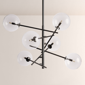 Modern Roscoe Glass Ball Chandelier - view 2