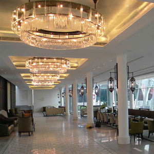 Round circle flush ceiling crystal chandeliers, K9 crystal - view 2
