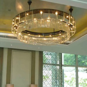 Round circle flush ceiling crystal chandeliers, K9 crystal