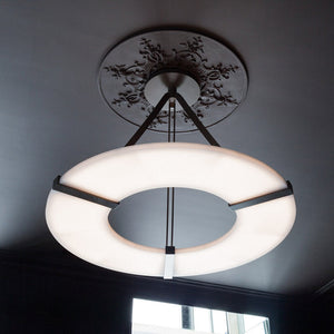 Nova Alabaster Round Plate Ceiling Chandelier - view 2