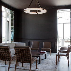 Nova Alabaster Round Plate Ceiling Chandelier - view 3