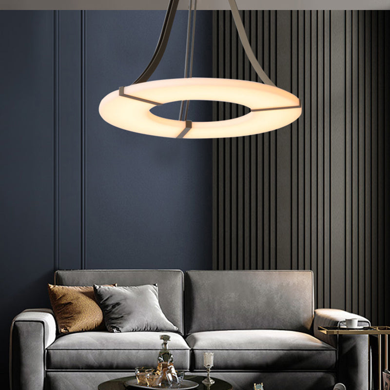 Nova Alabaster Round Plate Ceiling Chandelier - view 6
