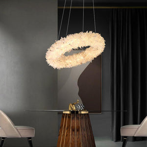 Rock Crystal Cluster Round Modern Chandelier