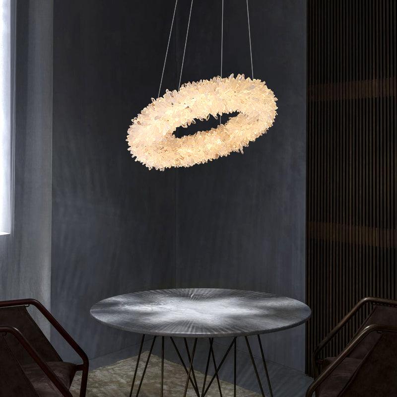 Rock Crystal Cluster Round Modern Chandelier - view 2