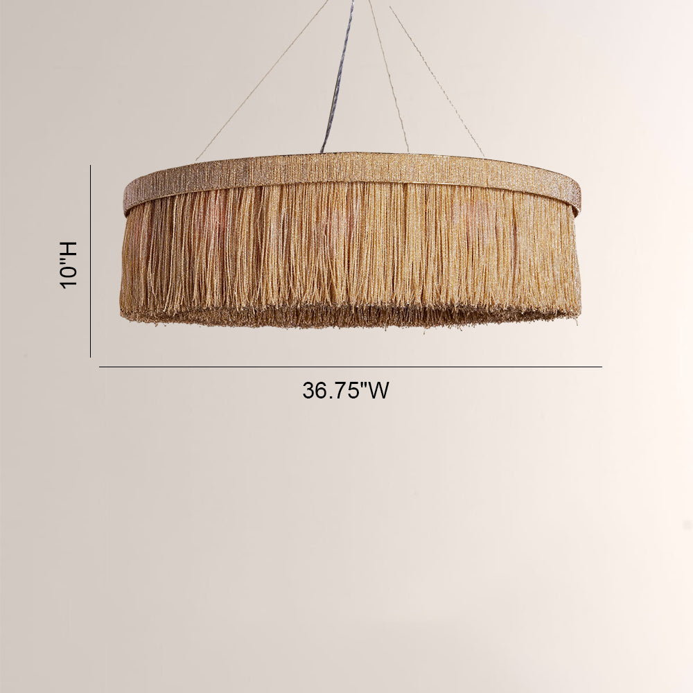 Rowan Jute Fringe Round Chandelier - view 11