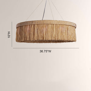 Rowan Jute Fringe Round Chandelier - view 11