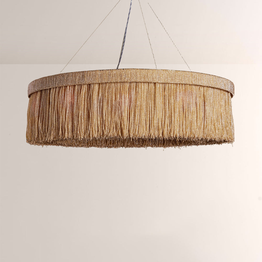 Rowan Jute Fringe Round Chandelier - view 2