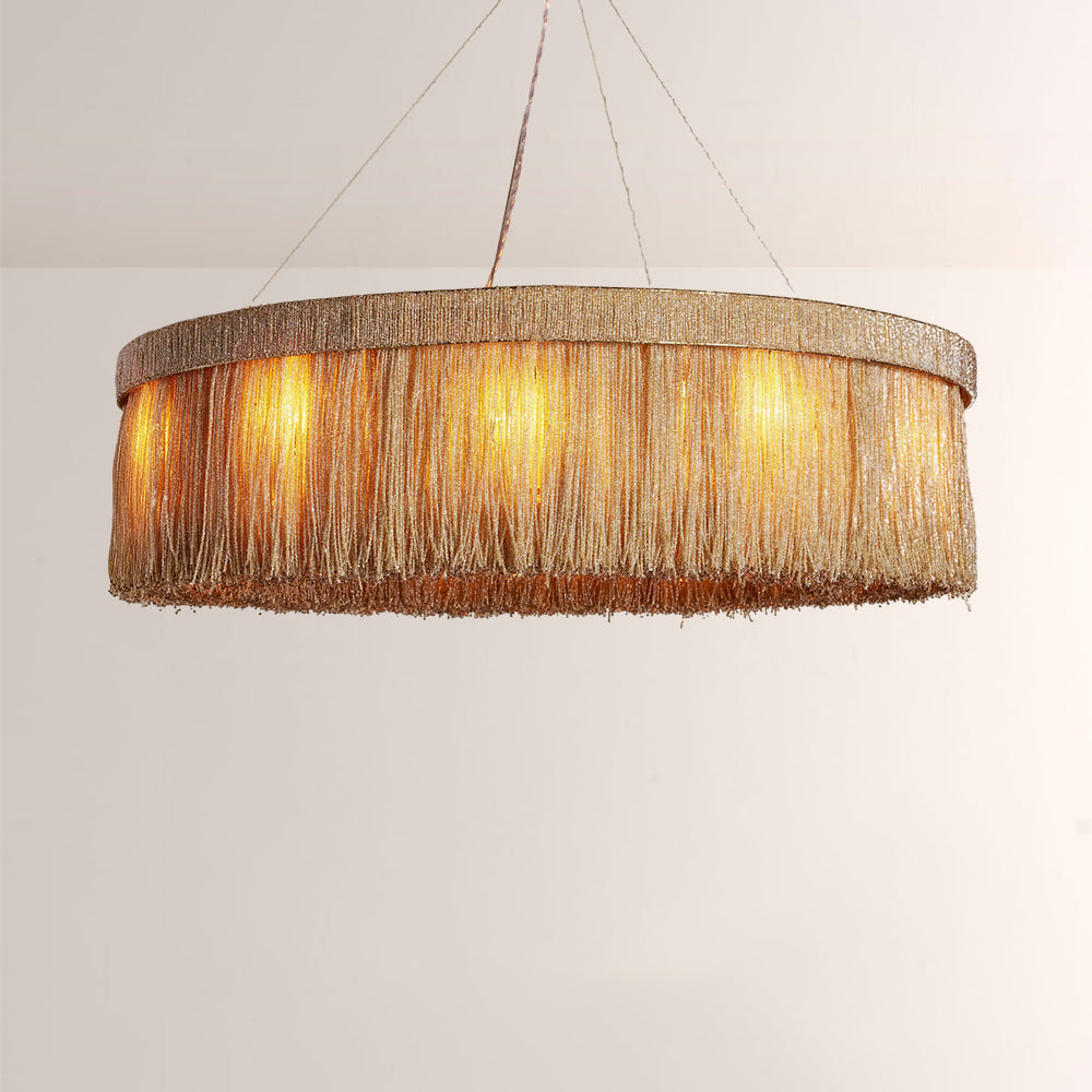 Rowan Jute Fringe Round Chandelier - view 4