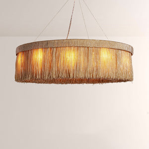 Rowan Jute Fringe Round Chandelier - view 4