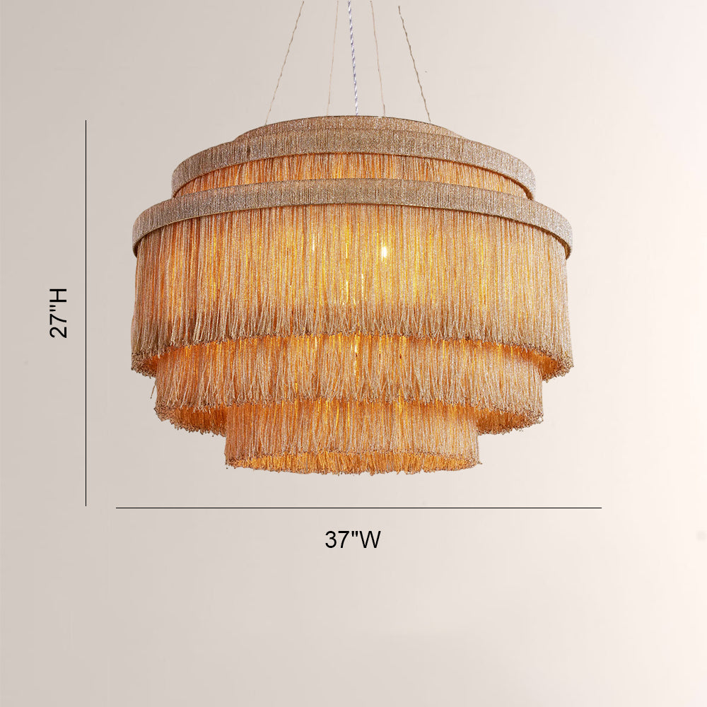 Rowan Jute Fringe Tiered Chandelier - view 11