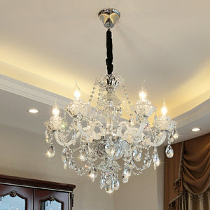 Rustic Antique European Candle Crystal Chandelier Popular Farmhouse Ceiling Light Fixture For Living Room - view 7