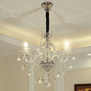 Rustic Antique European Candle Crystal Chandelier Popular Farmhouse Ceiling Light Fixture For Living Room - view 6