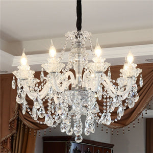 Rustic Antique European Candle Crystal Chandelier Popular Farmhouse Ceiling Light Fixture For Living Room - view 4