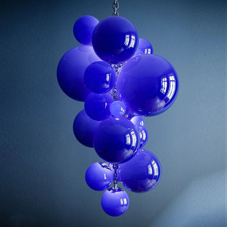 Fruit Grape Hanging Swag Chandelier, glass in iron - view 10