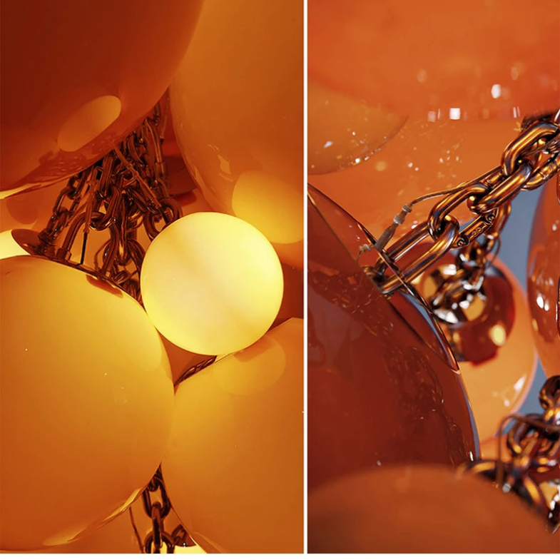 Fruit Grape Hanging Swag Chandelier, glass in iron - view 12