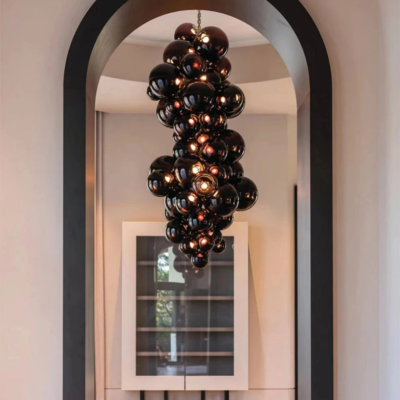 Fruit Grape Hanging Swag Chandelier, glass in iron - view 2
