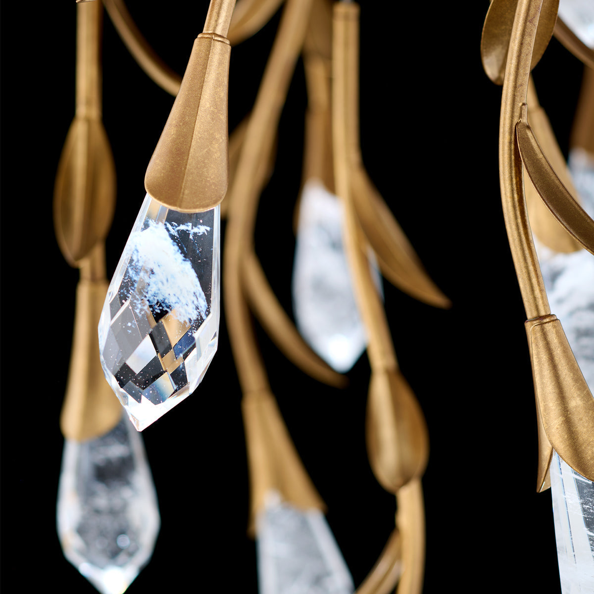 Modern Luxury Floating Branches Floral Crystal Chandelier with Round Canopy for High-ceiling - view 4