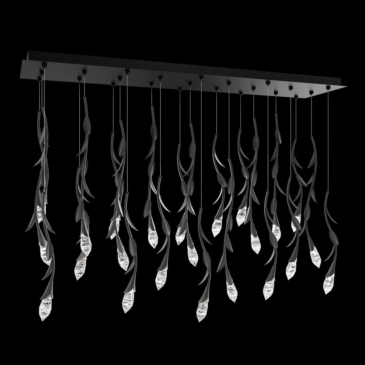 Modern Luxury Floating Branches Floral Crystal Chandelier with Rectangular Canopy for High-ceiling - view 7