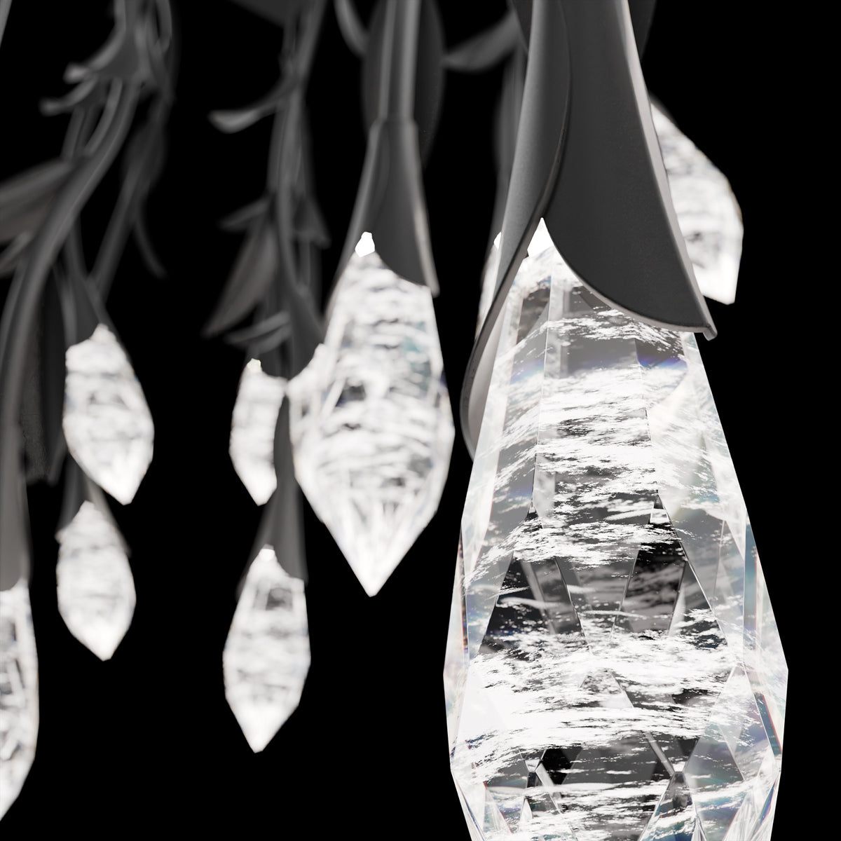 Modern Luxury Floating Branches Floral Crystal Chandelier with Rectangular Canopy for High-ceiling - view 6