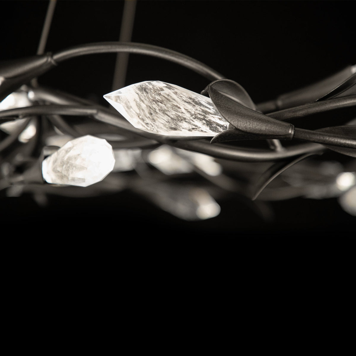 Modern Linear/Round Floral Branches Crystal Chandelier - view 16