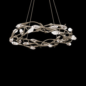 Modern Linear/Round Floral Branches Crystal Chandelier - view 2