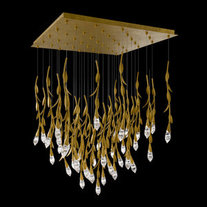 Modern Luxury Floating Branches Floral Crystal Chandelier with Square Canopy for High-ceiling - view 3