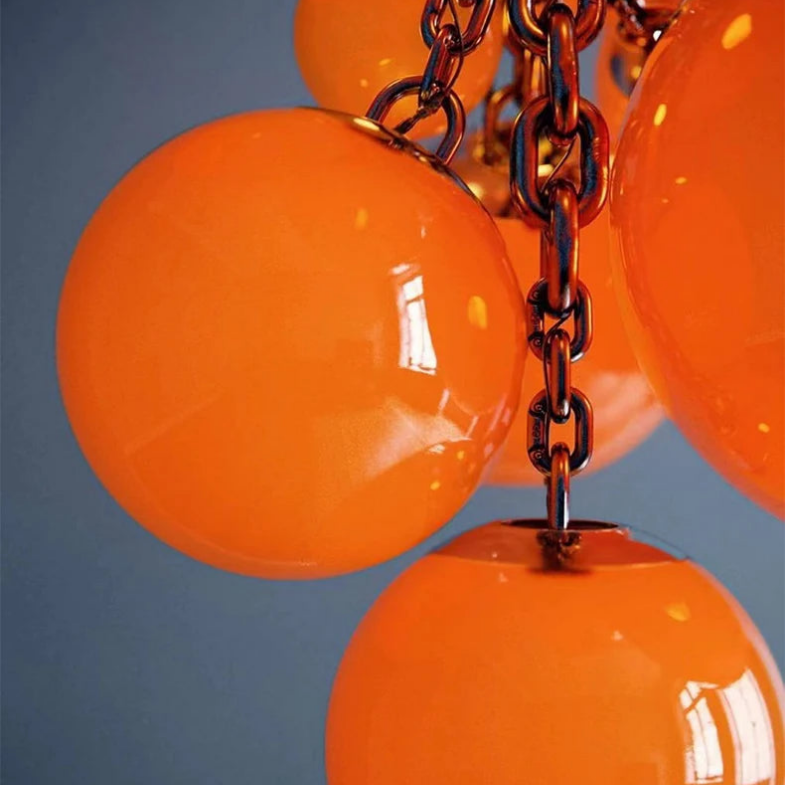 Fruit Grape Hanging Swag Chandelier, glass in iron - view 13